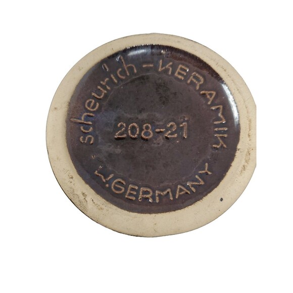 Vase Scheurich West Germany Pottery 208-21 Brown & Red Vase - Picture 9 of 9